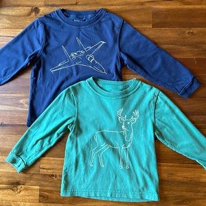 Boys Navy & green Mustard and Ketchup Kids brand long sleeve t-shirts, xxs (2T)